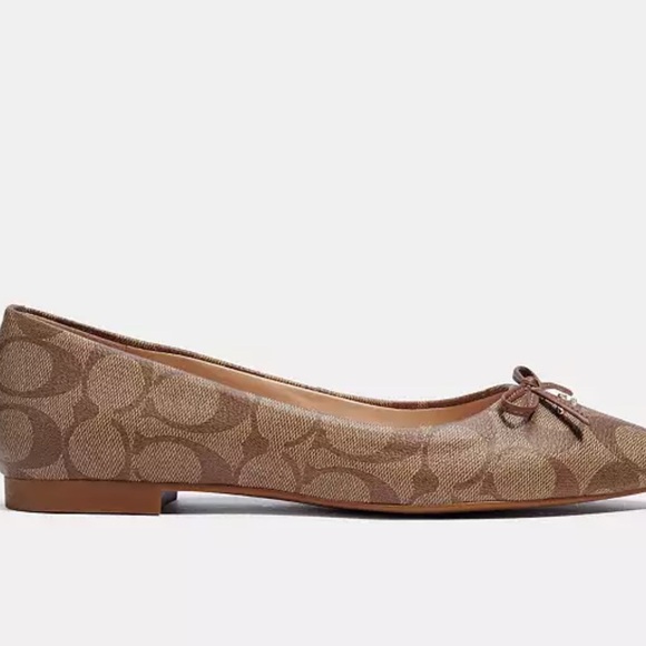 Coach ANNABEL BALLET COACH C2913 KHAKI/SADDLE 6 Flats - Picture 3 of 10
